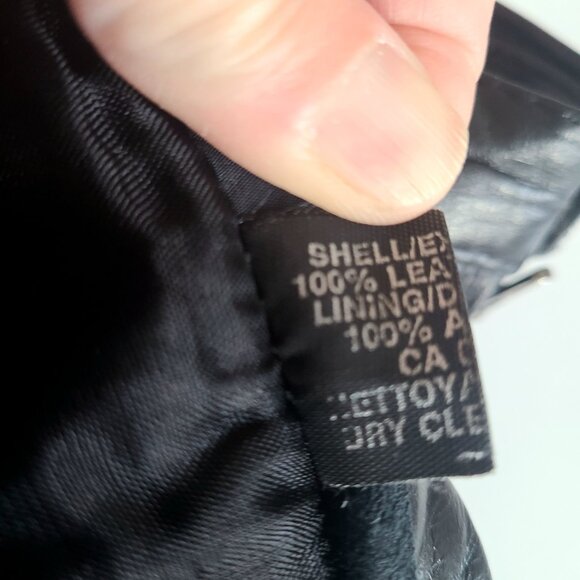 Vintage black leather midi skirt made in Canada. - Picture 3 of 7